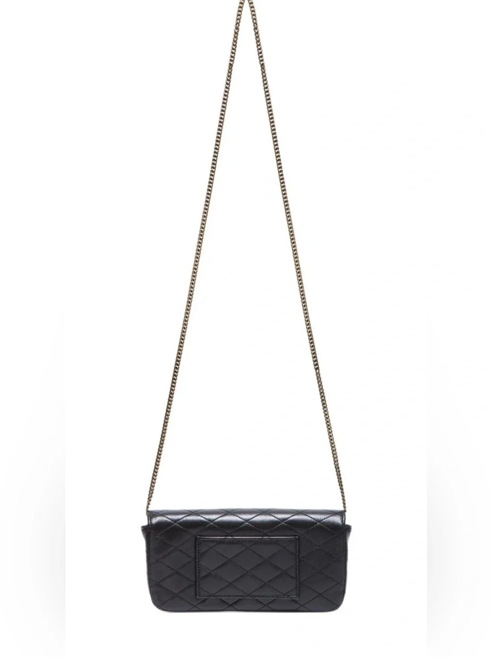 Yves Saint Laurent Black Quilted Leather Chain Wallet